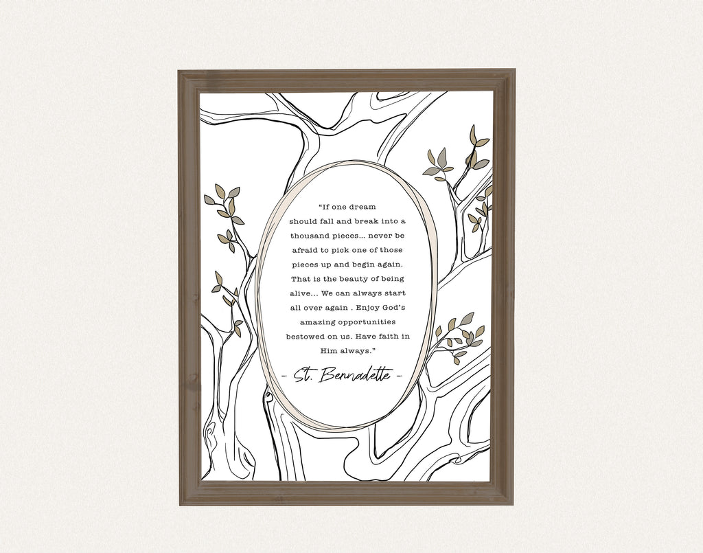 St. Bernadette Quote Art Print – ashandsoul